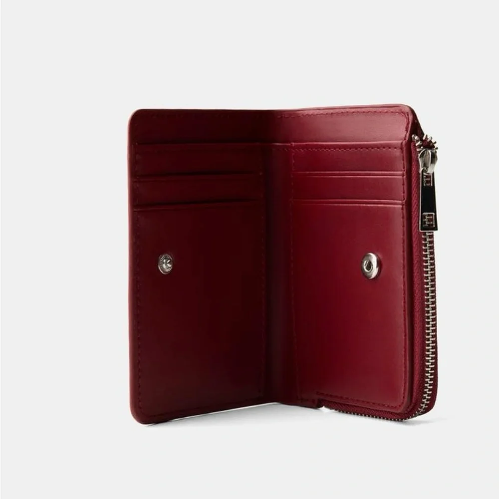 Bershka Croc-Embossed Burgundy Wallet